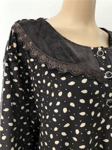 トルコドバイイスラム教徒の女性の服プリント260Gベルベット冬の夜の服女性のための長いホームガウンドレス - Product Image 4