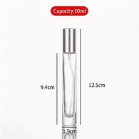 Flacon pulvérisateur de parfum de luxe en verre transparent rond de 10 ml (1/3 oz) avec pompe pulvérisatrice argentée sérigraphiée pour parfum et diffuseur