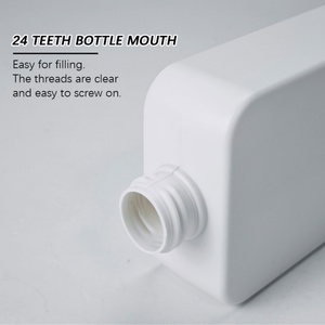 Bouteille de shampoing carrée plate blanche prête à être expédiée, 250 ml, bouteille de lotion corporelle en PE, 350 ml, bouteille de shampoing, 500 ml, bouteille de gel douche - Product Image 3