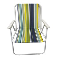 Chaise de plage pliante d'extérieur rayée personnalisée en gros, fauteuil léger et robuste de qualité supérieure pour le camping et les pique-niques