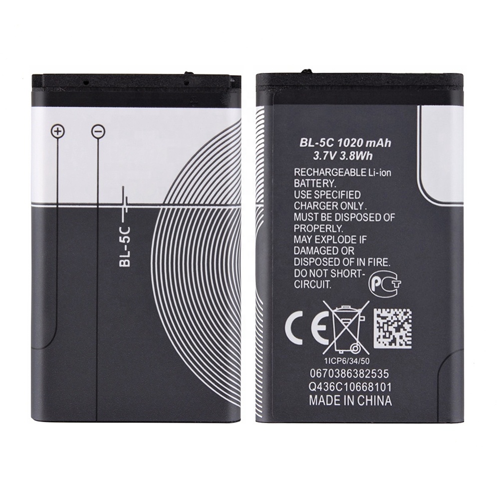 Factory Wholesale Replacement Phone Battery 1020 2600mahのリチウムイオン電池Nokia BL-5C