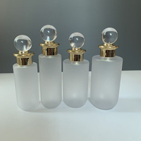 Bouteille d'huile capillaire en PET transparent givré de 3 oz, 4 oz, 200 ml, 150 ml, 120 ml, 100 ml, flacons de toner cosmétique avec bouchon à bille doré, emballage de beauté en plastique