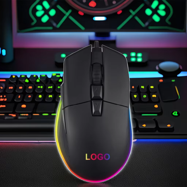 OEM Mous 8000dpi RGB Wired Optical Sensor Game Mouse Ergonomic USB 8 Buttons PC Glowing Gaming Mouse Right-handed