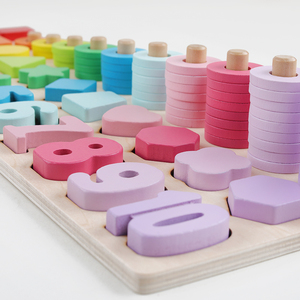 Bán Sỉ Đồ Chơi Giáo Dục Montessori Trò Chơi Thông Minh Toán Học Đồ Chơi Cảm Giác Đồ Chơi Bằng Gỗ Toán Học Hình Học Đầy Màu Sắc - Product Image 5