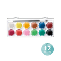 Simbalion – Palettes de gouache opaques 12 couleurs de haute qualité, certifiées EN 71-3/ASTM F963, étui en plastique, fournitures artistiques pour étudiants