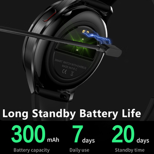 Montre connectée SENBONO T97 pour homme avec écouteurs intégrés, appels sans fil, musique HiFi, modes multisports, suivi de la santé, montre quotidienne pour homme - Product Image 4