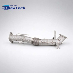 Downpipe haute performance FlowTech T304 en acier inoxydable pour Ford Focus 1.5T - avec bouclier thermique - Product Image 2