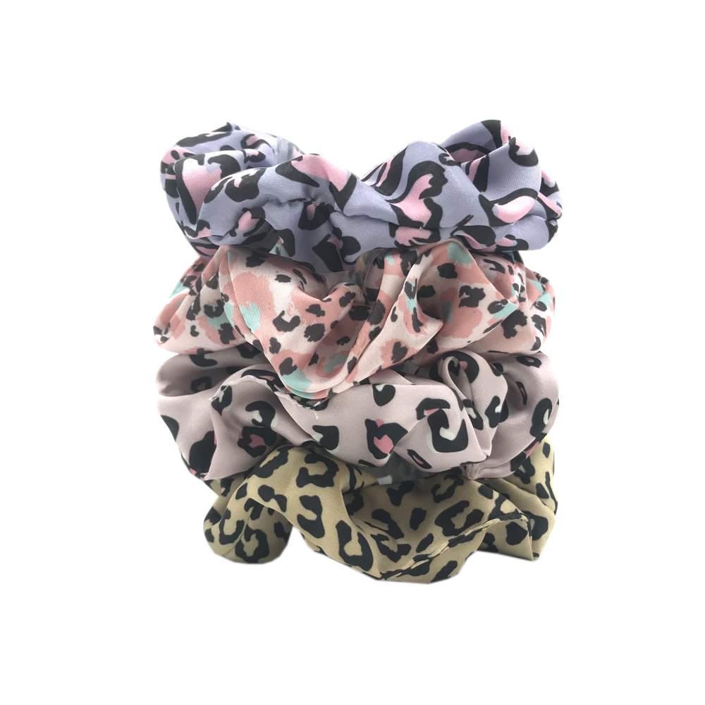 100 шт 8 видов цветов оптовая продажа леопардовый дизайн волос Scrunchies нарисованной длинноволосой девочкой резинкой головные уборы оптом хвост держатель женские аксессуары для волос