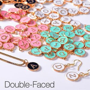 Dijes de Letras del Alfabeto de Esmalte de Doble Cara, Conectores de Aleación Dorada A-Z para Hacer Pulseras, Collares y Joyería DIY - Product Image 2