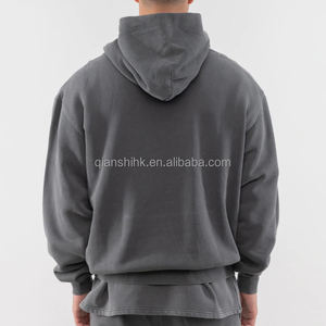 Sweats à capuche courts en molleton pour hommes Premium 100% coton Sweat à capuche épais avec logo personnalisé Sweat à capuche d'hiver vierge surdimensionné de haute qualité - Product Image 3