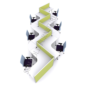 Hiện đại Máy Trạm Modular nội thất văn phòng 6 người văn phòng làm việc trạm bàn - Product Image 1