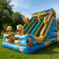 Tobogán Inflable Gigante de PVC con Temática Pirata, de Tres Carriles, Ecológico, de Alta Capacidad, para Niños, de Grado Comercial, para Exteriores, Seco