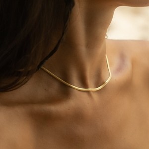 Fashion Waterproof Snake Design Stainless Steel Necklace Gold <strong>Silver</strong> Rose Gold Adjustable Cuban Link <strong>Chain</strong> Gift for Her - Product Image 1