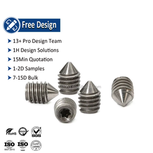 Din914 tùy chỉnh thiết lập vít Titan đồng bằng màu sắc tự nhiên sao 6 Thùy hoa Torx ổ đĩa UNC không đầu Grub vít với Cone điểm - Product Image 1