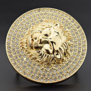 High Quality Inner Size 39mm Customized Zinc Alloy lion Head Western Name Plate <strong>Belt</strong> <strong>Buckle</strong> - Product Image 3