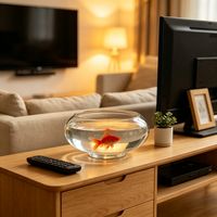 Vase en verre transparent moderne pour plantes hydroponiques, terrarium de table et décoration de bureau et de maison, décoratif transparent