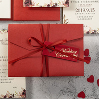 Cartes d'invitation de mariage créatives personnalisées sur mesure avec nœud porte-bonheur pour banquet