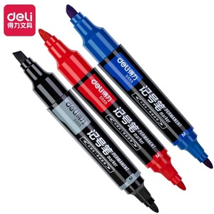 Deli S555 Double-ended Marker Pen Permanent Ink Large Tip Flat Brush For Drawing And Writing - Product Image 3