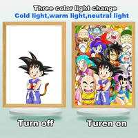 Nouvelle lumière LED Anime Dragon Balls Goku peinture cadre Photo bois lumière peinture affiche cadres