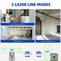 Ensemble de niveaux laser Huepar GK011SG vert à 2 lignes, auto-nivelant et laser croisé manuel avec batterie Li-ion pour la construction