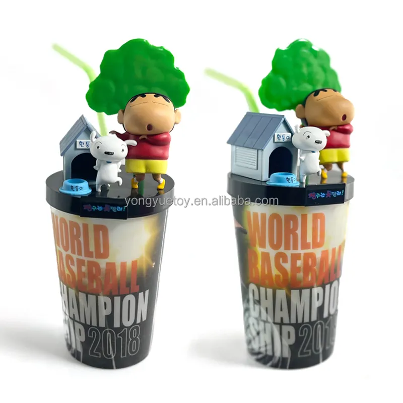 Custom 3d Plastic 20Oz Topper Beeldje Tumbler Cup, Theater Cinema Film Karakter Gebeeldhouwde Cup Top