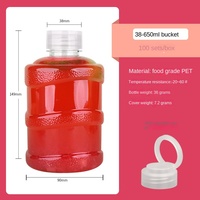 38 500ml Bouteille de jus de thé au lait et de soda portable jetable avec couvercle à bouchon à vis Étiquette personnalisable transparente en plastique PET