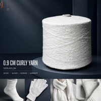 0.9cm Curly Nylon Yarn Crimped Fancy Yarn Fluffy Hand Knitting Yarn for Scarf Hat Sweater Weaving