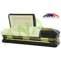 Ataúd y ataúd funerario de madera y metal del nuevo diseño del estilo estadounidense de la venta caliente de ANA