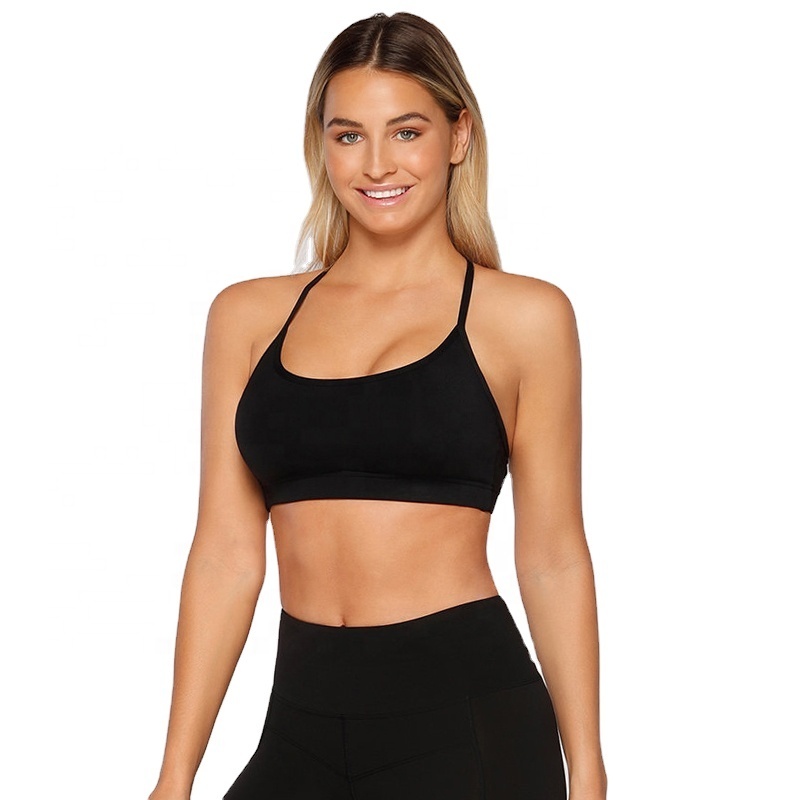 Factory Price Small MOQ Ladies Push up Sexy Adjustable Padding Sports Bra Top With Logo