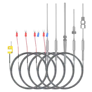 Sonde thermocouple flexible XUNER WRP 5*100mm en acier inoxydable haute température, type K/J/PT100, avec fil isolé IP64 0.2 - Product Image 1