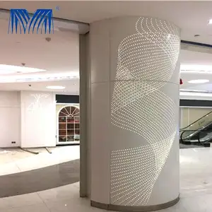 Point fixing sheet carved perforated aluminum pe coated partion metal panel facade outer outdoor 3d curtain wall
