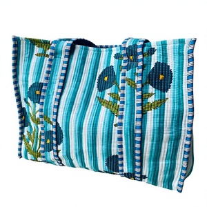 Bolsa de Mano de Algodón con Estampado Indio Hecha a Mano, Bolsa de Hombro Bohemia Floral, Suministro al por Mayor - Product Image 1