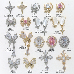 Phụ kiện trang trí móng tay hình bướm zircon bán chạy, nơ lấp lánh, đá quý hình chữ thập, hợp kim, thiết kế sang trọng, đồ trang trí móng tay, vật liệu làm móng - Product Image 5