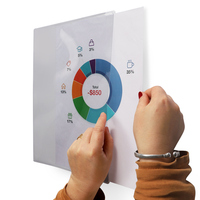 Porte-documents magnétique UCI, pochette transparente en PVC, format A4, dos entièrement magnétique, pochette pour documents pour surfaces métalliques, bureau, école