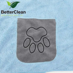 Toallas de Microfibra para Perros, Color Azul Grisáceo con Estampado de Huellas, Súper Absorbentes, de Secado Rápido, para Uso en Exteriores y Jardines, Forma Rectangular - Product Image 6