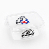 Boîte d'emballage alimentaire en plastique transparente, rectangulaire, en PP, petite, jetable, pour sauces, gâteaux, adaptée au micro-ondes
