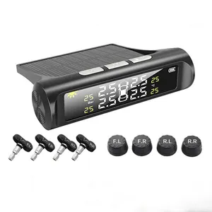 Universal Car TPMS LCD Display Solar Power Wireless Accessories Tyre Tire Pressure Alarm Monitoring System For Car Auto