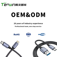 Câble de données USB-C TENWIN Factory, produit tendance, violet coloré, printemps, 1 m, charge rapide, tendance pour Android vers iPhone