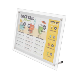A4 Desktop Acrylic Menu Display Frame <b>Led</b> Freestanding Tabletop Advertising <b>Light</b> Box Sign With Stand for <b>Bar</b> Restaurant - Product Image 1