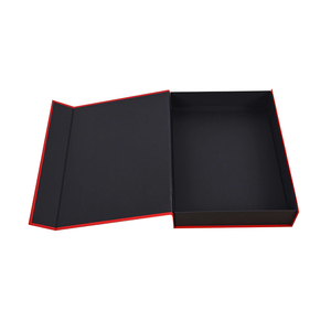 Luxury A4 Deep Tshirt Packaging Clothes <strong>Cardboard</strong> Custom Gift <strong>Box</strong> Logo Printed Magnetic Folding Gift Black Red Packaging Boxes - Product Image 4