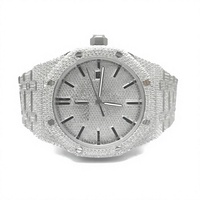 Montre mécanique automatique de luxe pour homme, entièrement sertie de cristaux VVS Moissanite, en acier inoxydable, style hip-hop, avec un charme antique
