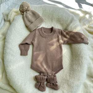 Set Rajutan Bayi, Sweater Rajut Tebal Panjang, Kupluk Bayi Baru Lahir, Pakaian Rajut Anak, Celana, Pakaian Musim Dingin, Set Sepatu Bayi - Product Image 6