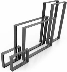 Patas de Banco de metal negro industrial, sólido con hierro forjado, silueta cuadrada moderna en forma de U, embalaje de pedido por correo - Product Image 5