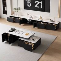 Support de télévision de salon de luxe moderne de haute qualité et ensemble de table centrale meubles de salon simples de luxe support d'unité de télévision