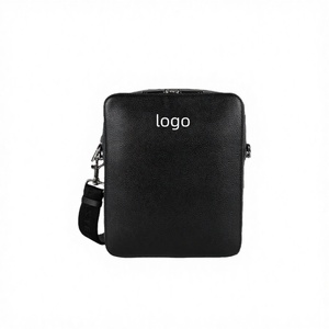 Sac à bandoulière en cuir noir de luxe pour homme, design OEM ODM, impression de logo, haute qualité, tendance - Product Image 2