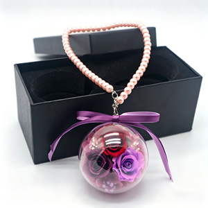 Fiore <span class=keywords><strong>di</strong></span> Rosa Conservato in Cupola Trasparente, Decorazione per Interni Auto, Regalo per Festività, San Valentino, <span class=keywords><strong>Festa</strong></span> della Mamma, Natale, dalla Fabbrica dello Yunnan - Product Image 3