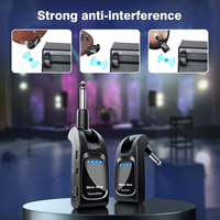 Wireless Guitar System 2.4 GHz with 6 Channels Rechargeable Wireless Guitar Transmitter Receiver for Guitar Bass Instruments