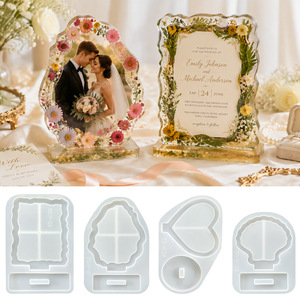 قالب سيليكون على شكل قلب لإطار الصور، قالب صب الراتنج DIY لعرض الصور بشكل بيضاوي متموج - Product Image 1