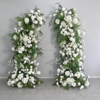 Arche florale blanche en gros pour toile de fond de mariage, arche en corne bordeaux, arche ouverte, décorations de mariage pour scène de fête