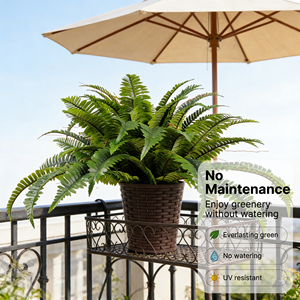 Feraula di Boston Artificiale di Lusso <span class=keywords><strong>in</strong></span> <span class=keywords><strong>Vaso</strong></span> Intrecciato, Pianta <span class=keywords><strong>in</strong></span> Plastica Fatta a Mano per Interni, per Vetrine di Caffetterie e Negozi, Arredamento Moderno per la Casa - Product Image 6